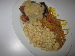 Chicken with Asian Noodles & Mac Salad