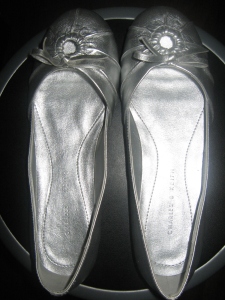 Charles and Keith Silver Ballet Flats